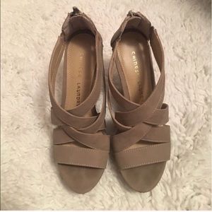 Chinese Laundry Beige Strap Wedges